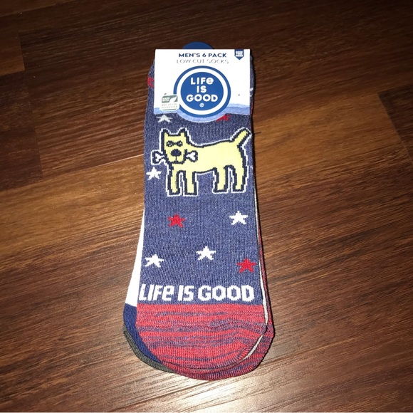 Life Is Good Mens 6 Pack Low Cut Socks Fits Shoe Size 6-12.5 NWT - Picture 9 of 11
